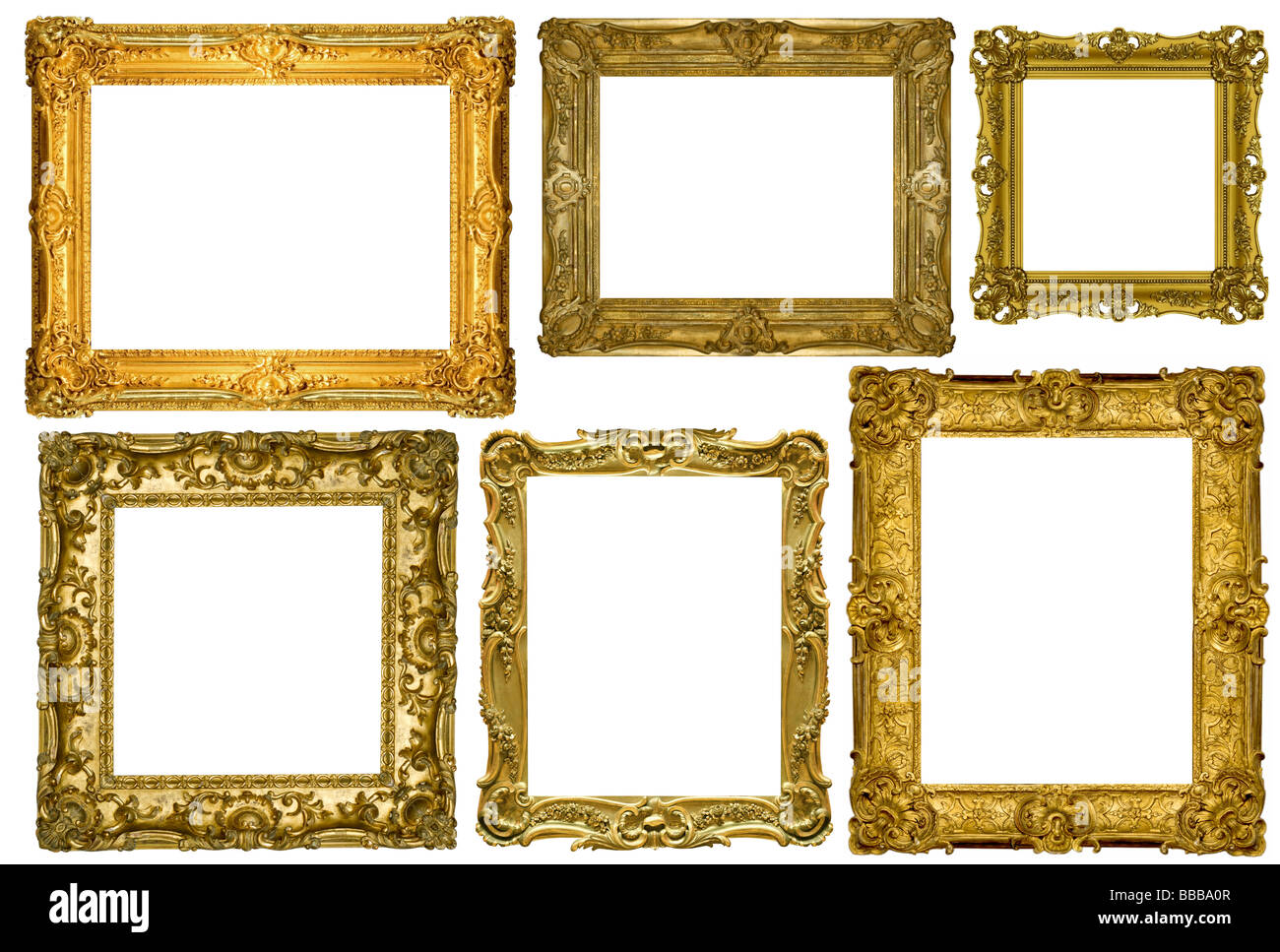 Old picture frames for sale at Michiana Antiques in Michigan USA Stock Phot...