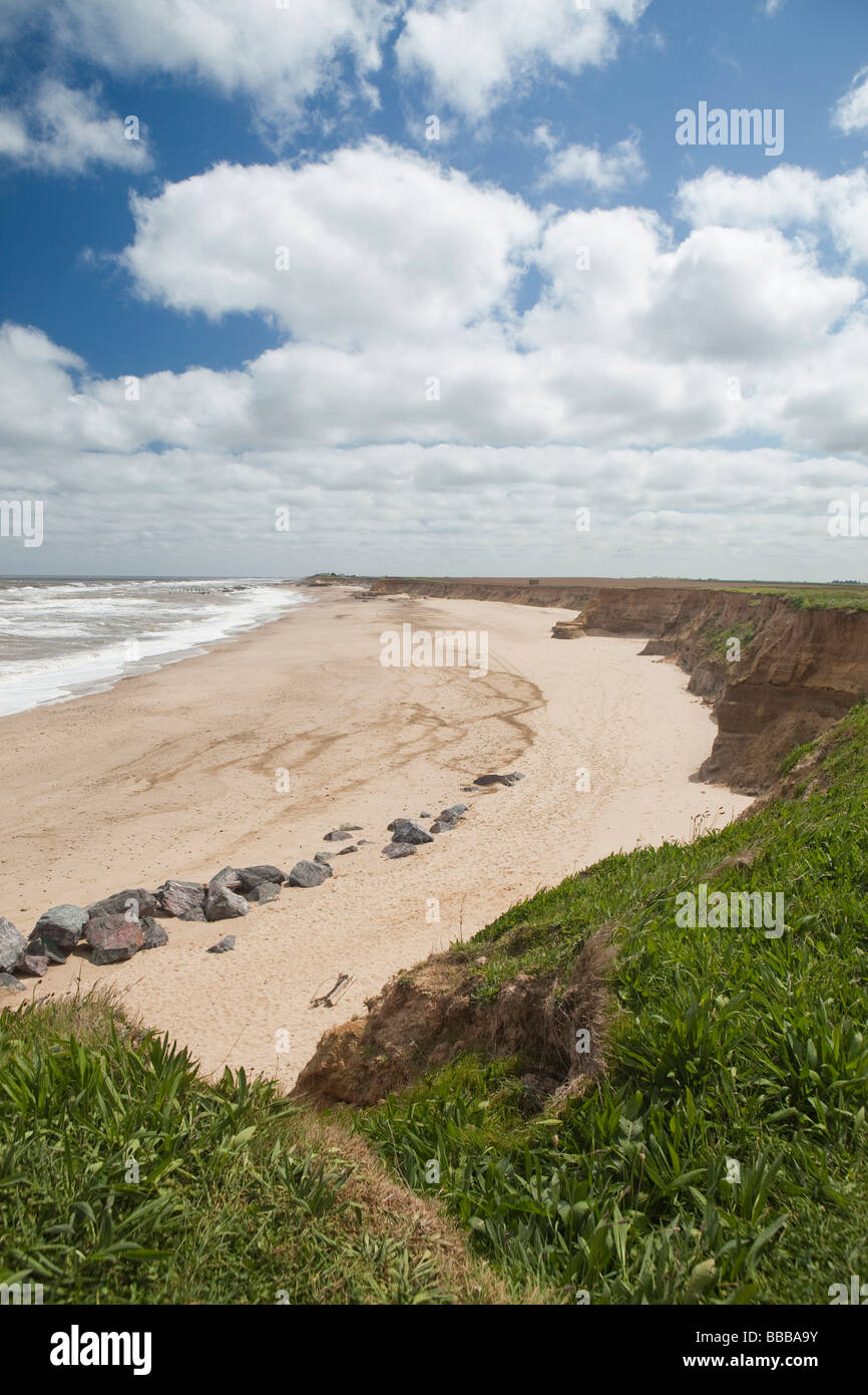 UK England Norfolk Happisburgh failing coastal erosion defences rapidly ...