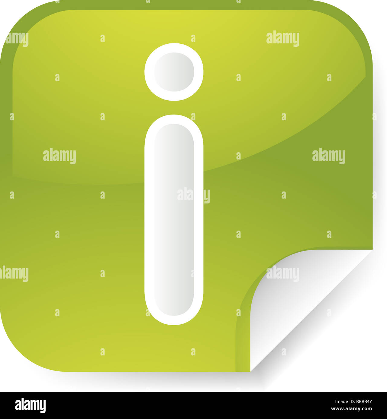 Navigation icon sticker button with information symbol Stock Photo