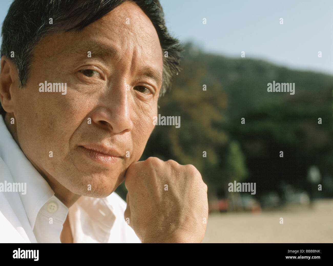 Mature man outdoor thinking hi-res stock photography and images - Alamy