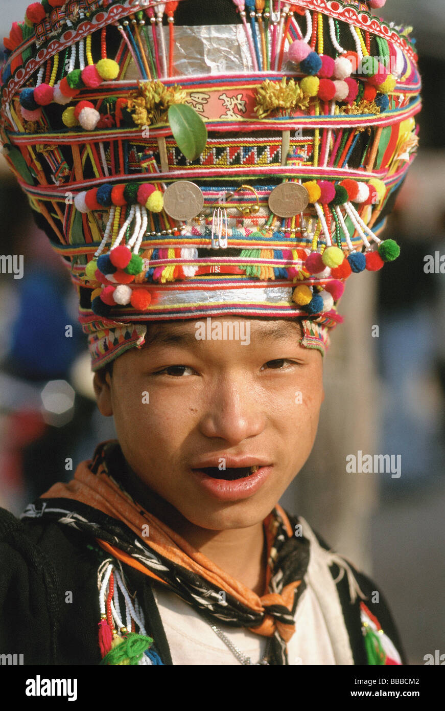 Laos, Boy from northern tribe wearing costume Stock Photo - Alamy