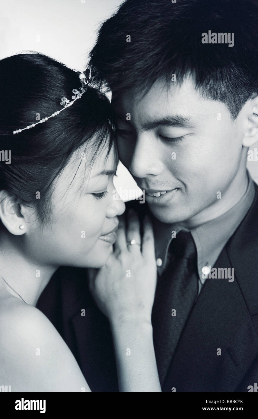 Young couple embracing black and white hi-res stock photography and ...