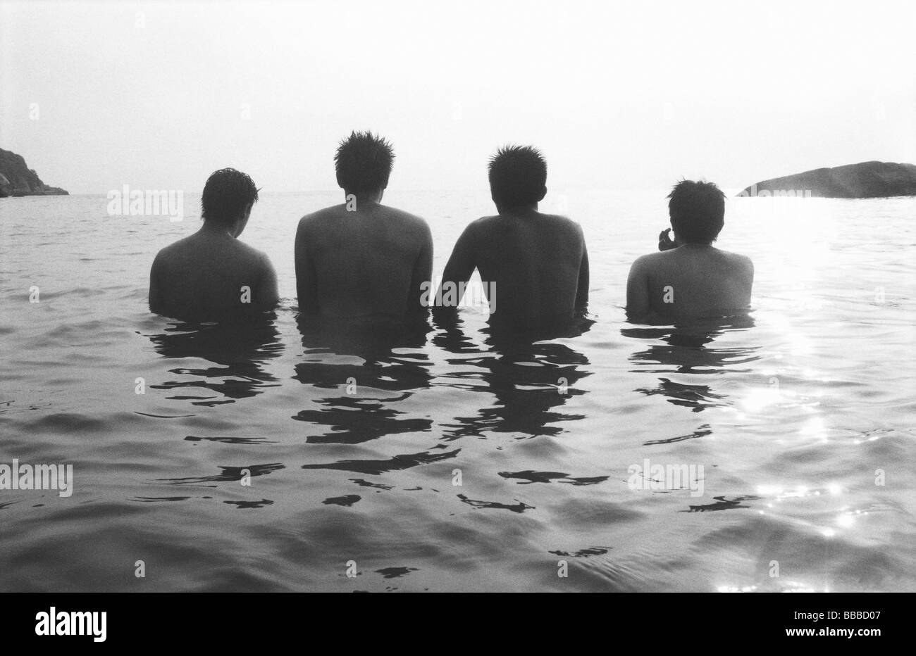 People wading Black and White Stock Photos & Images - Alamy