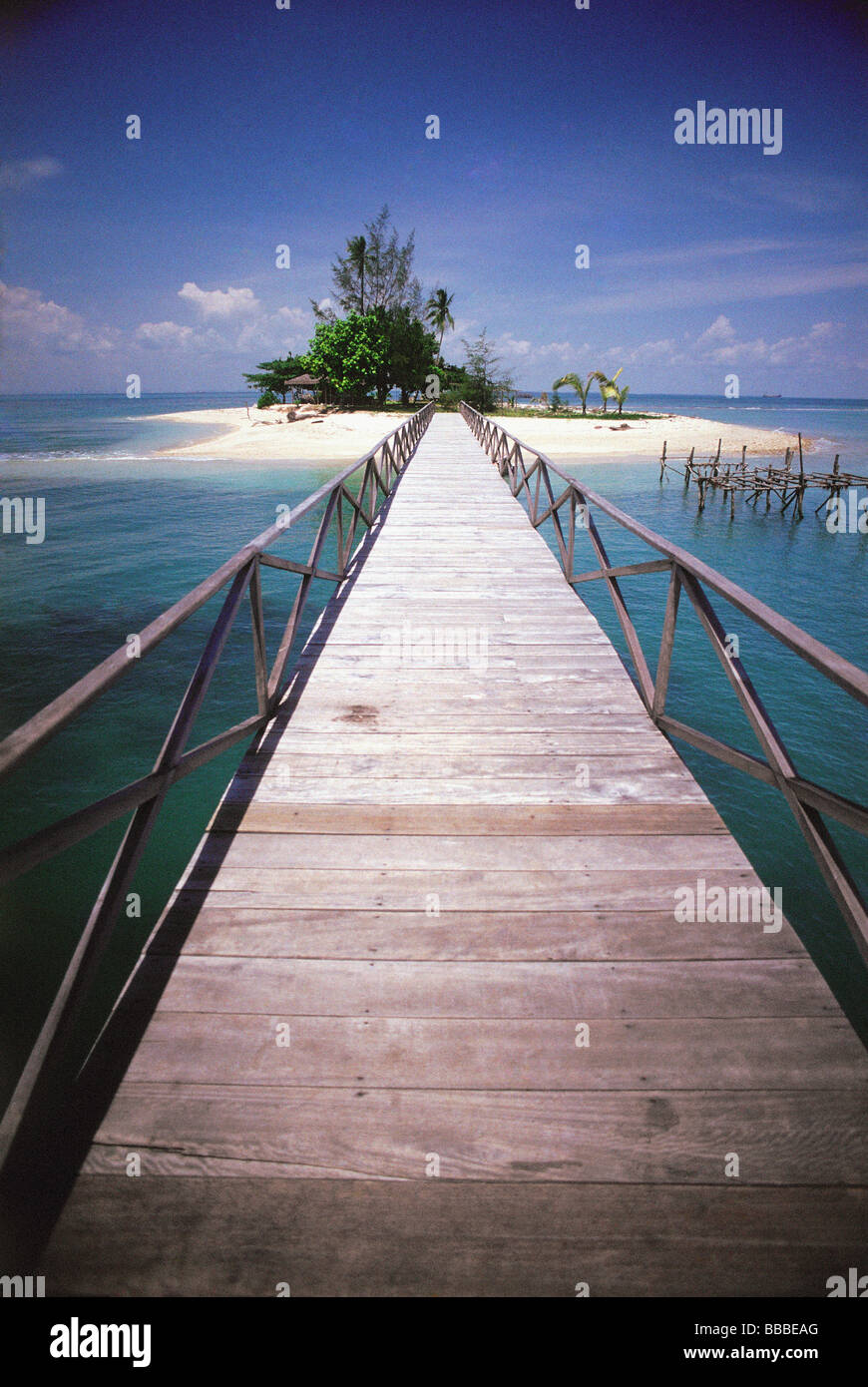 Indonesia, Batam Island, walkway to No Man's island Stock Photo