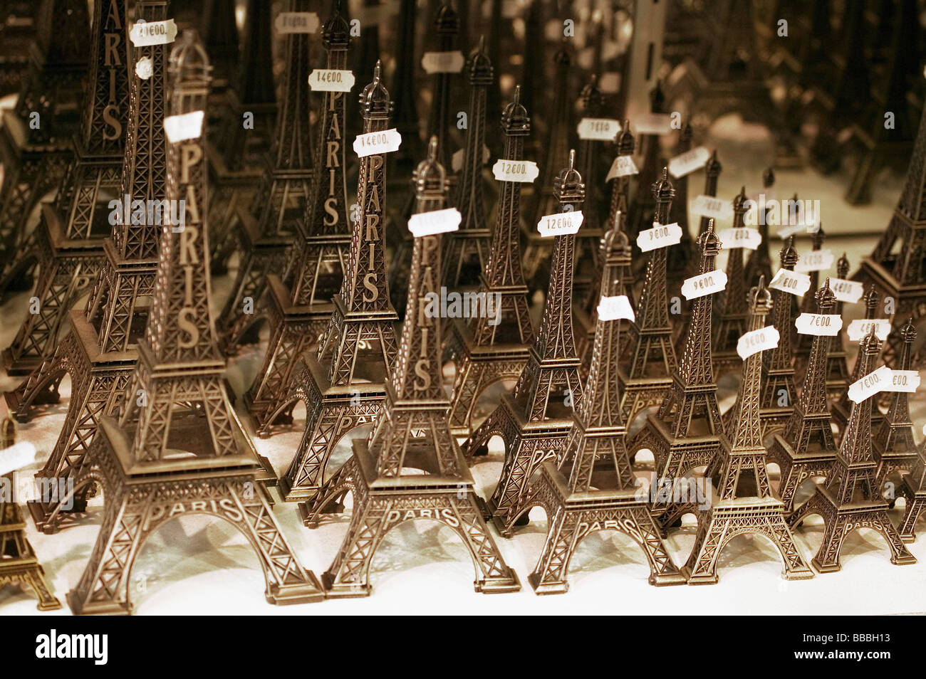 Eiffel tower souvenirs; Paris, France Stock Photo