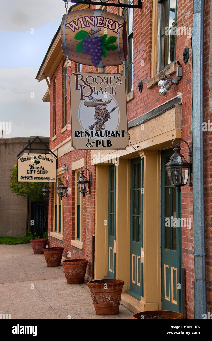 Galena Cellars wine shop on Main Street in historic downtown Galena