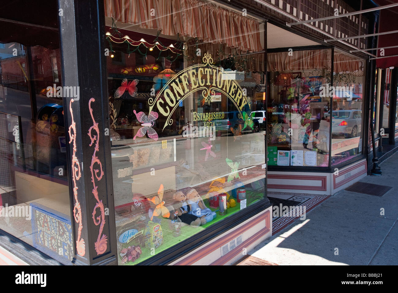 The confectionery store in historic downtown Galena, Illinois Stock
