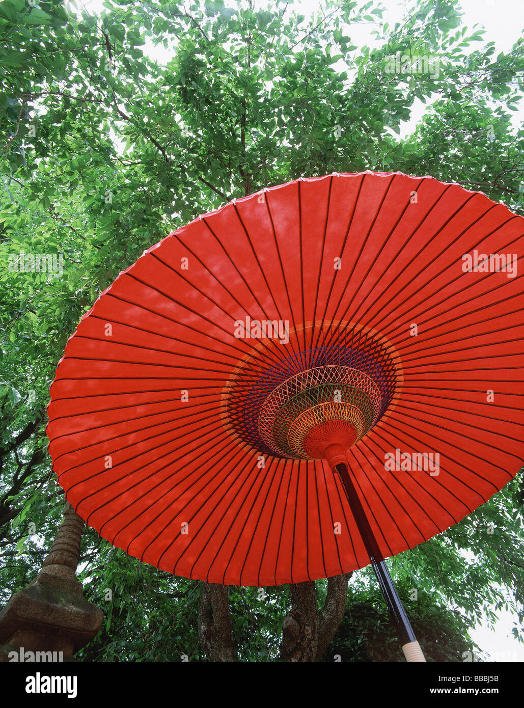 Japan, Red waxed paper umbrella Stock Photo Alamy