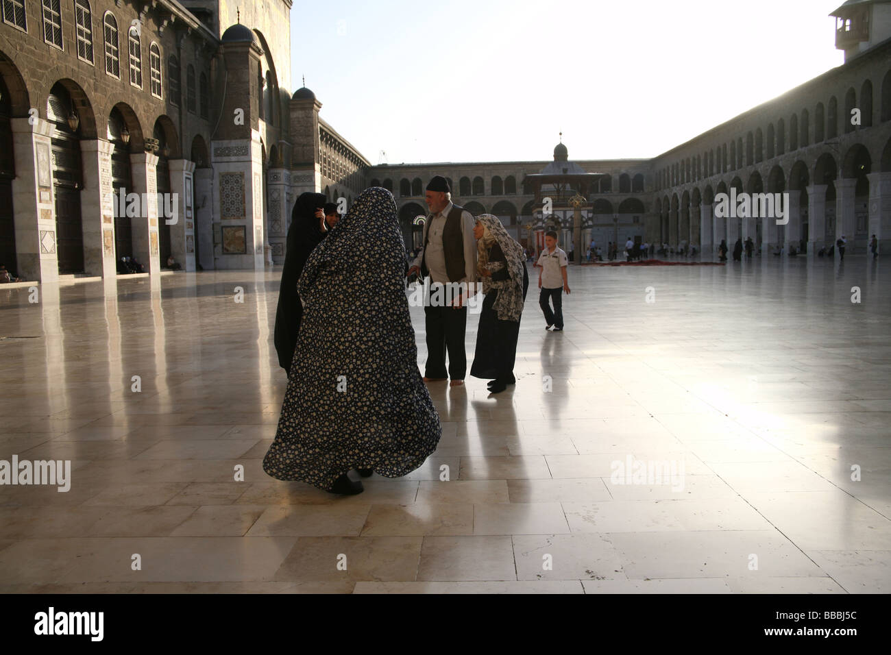 Courtyard Umayyad mosque Damascus Stock Photo