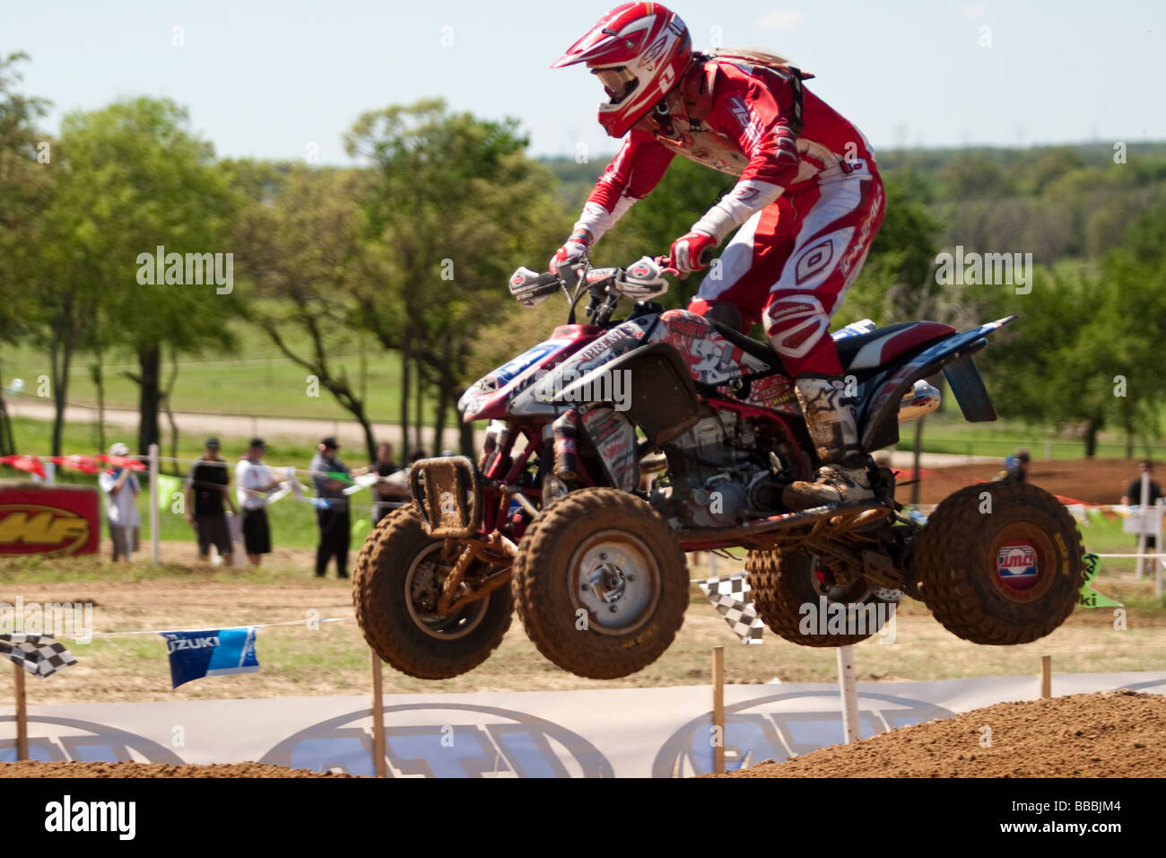 Independent Pro Rider Chad Weinen racing quad ATV's in Denison Texas Stock Photo