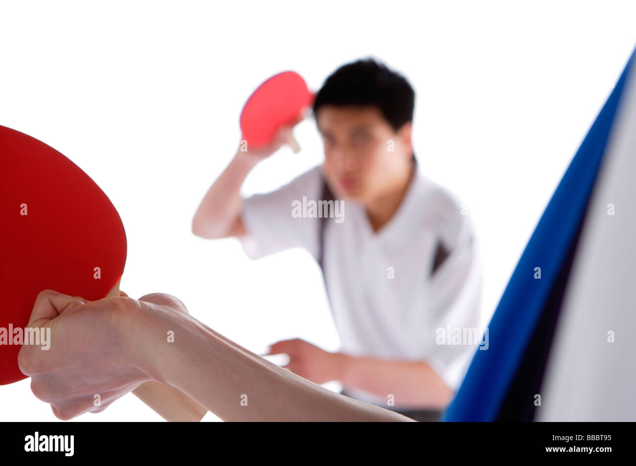 Two men playing table tennis Stock Photo Alamy