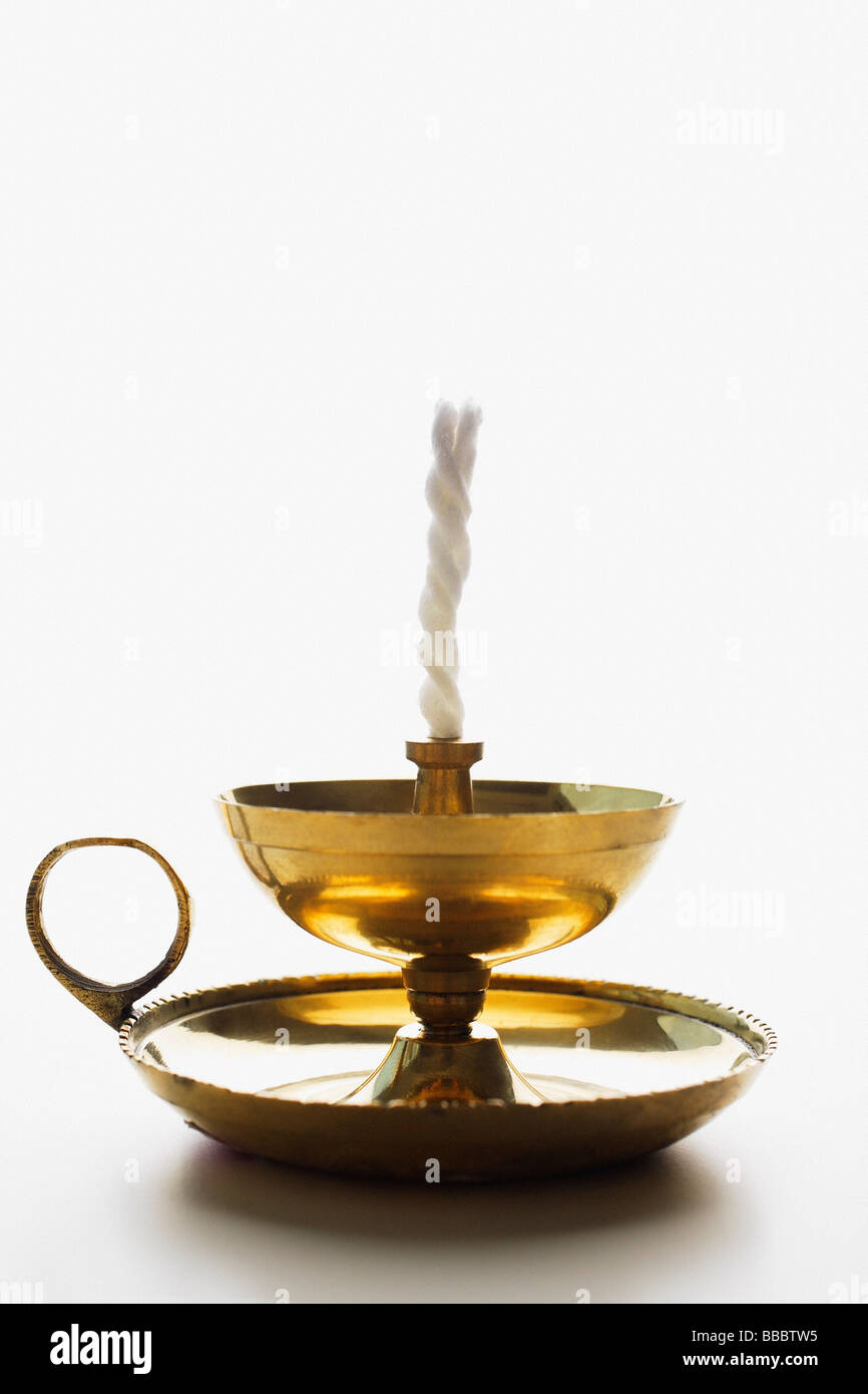 Indian oil lamp with wick Stock Photo Alamy