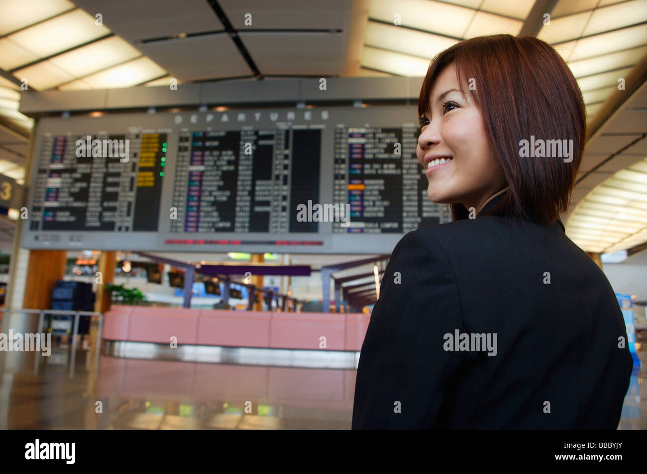 Departure young woman airport hi-res stock photography and images - Alamy