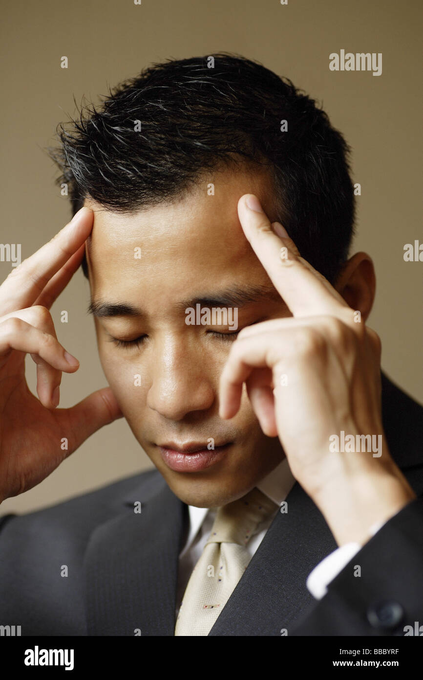 Person with hands on their head hi-res stock photography and images - Alamy
