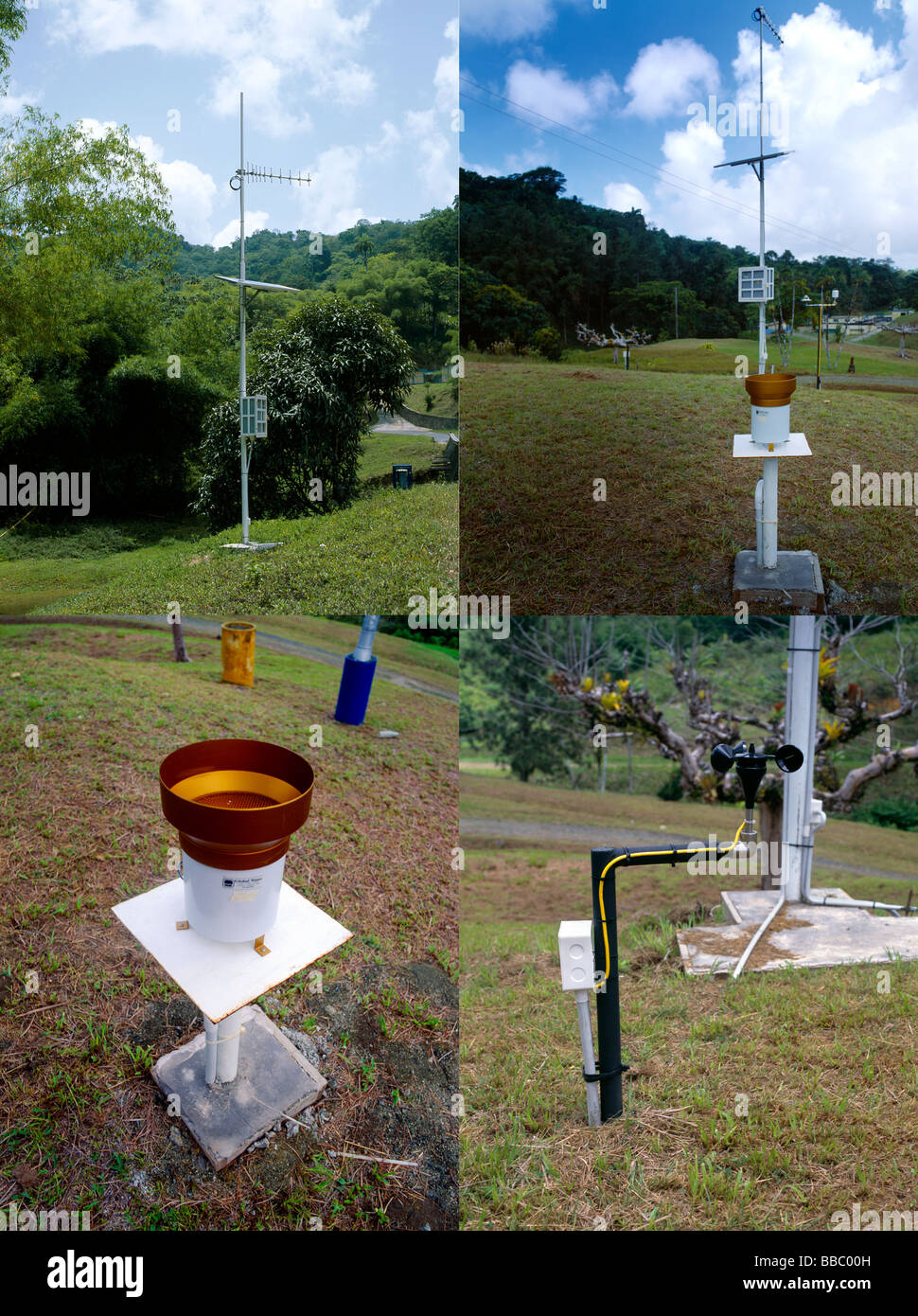 Montage of weather instruments at weather station Stock Photo Alamy