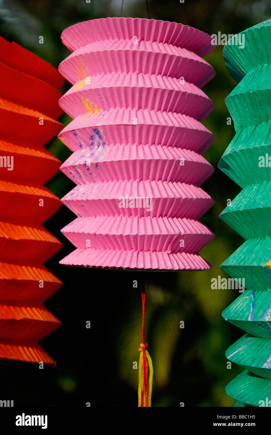 Colourful Chinese paper lanterns Stock Photo Alamy