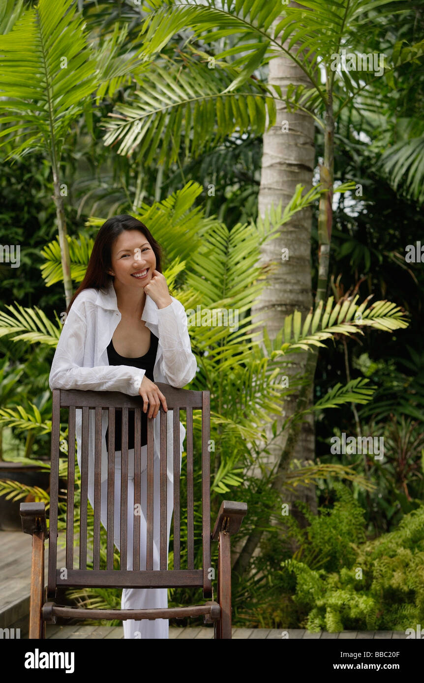Chair garden black woman hi-res stock photography and images - Alamy