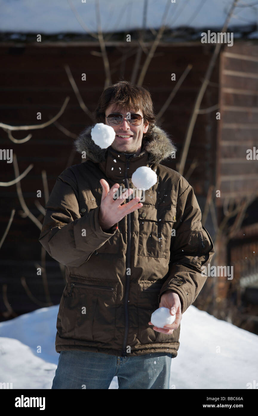 Male in casual ski wear. Stock Photo