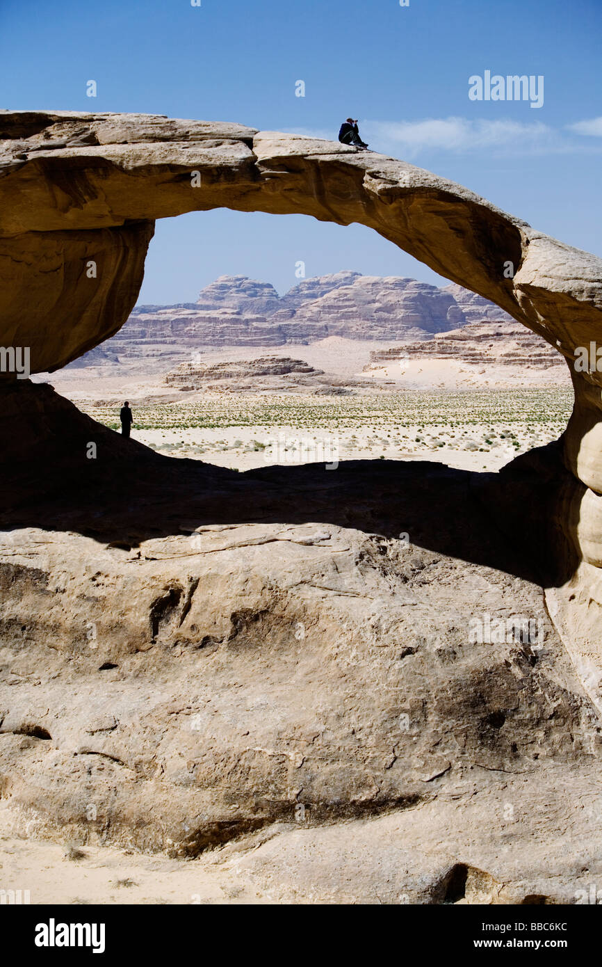 A stone bridge in Wadi Rum desert, Jordan. Stock Photo