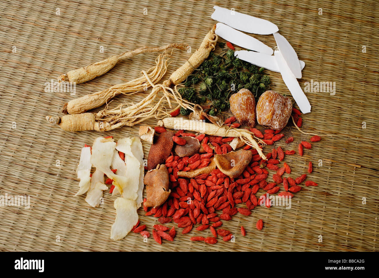 Chinese medicinal herbs, still life Stock Photo