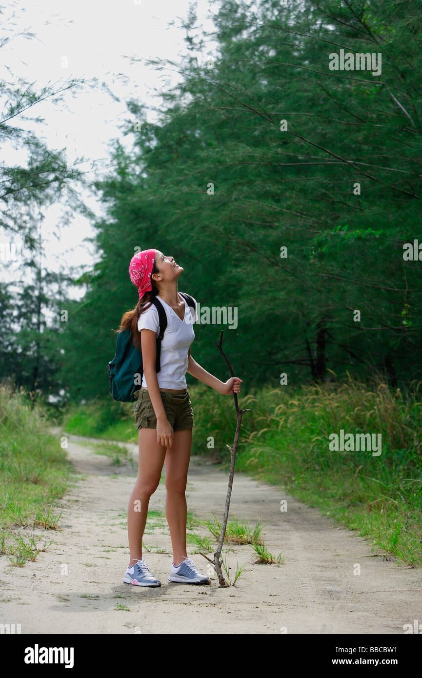 Full side view woman hiking hi-res stock photography and images - Alamy