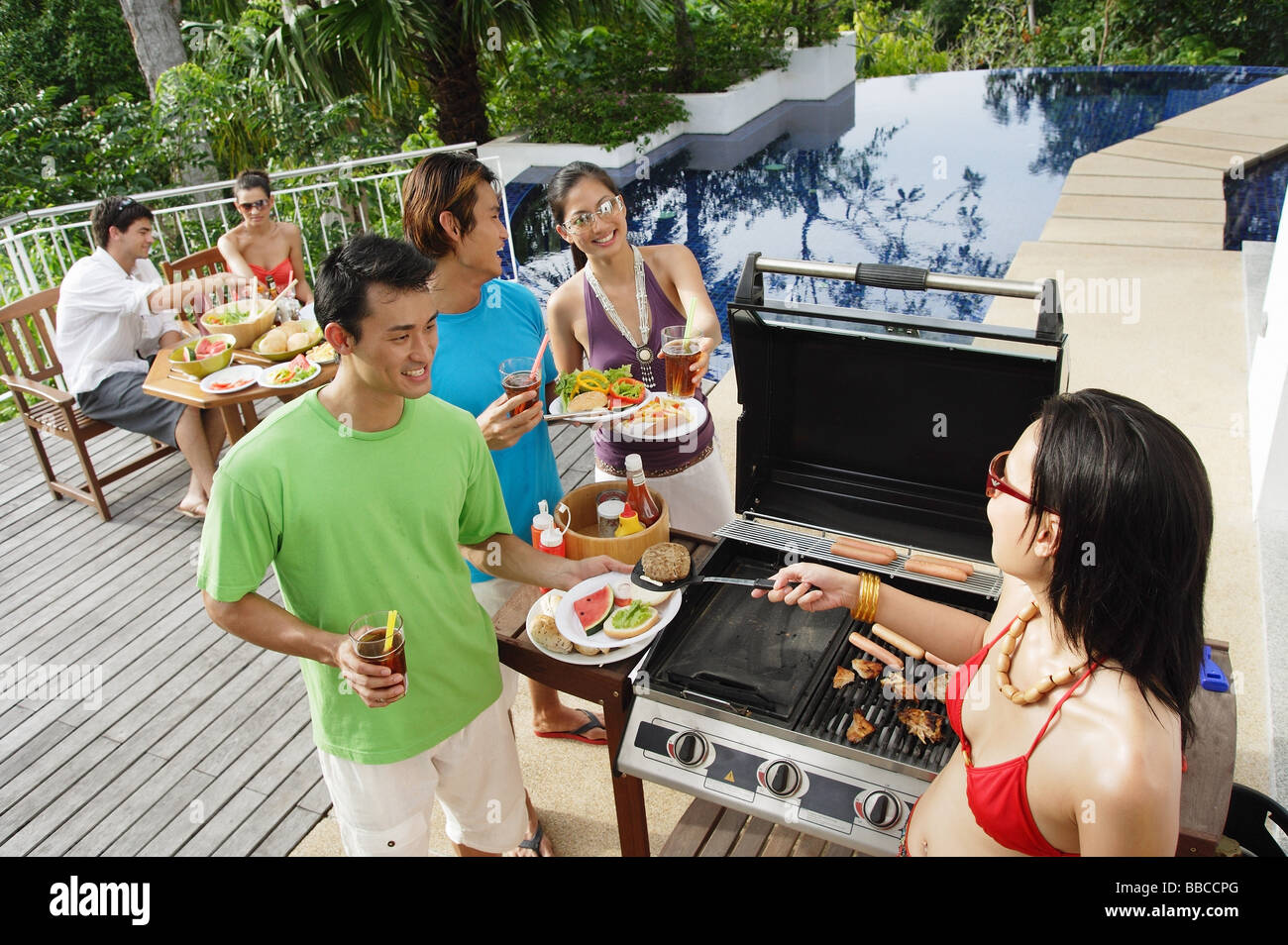 Friends at barbeque party Stock Photo 24245048 Alamy
