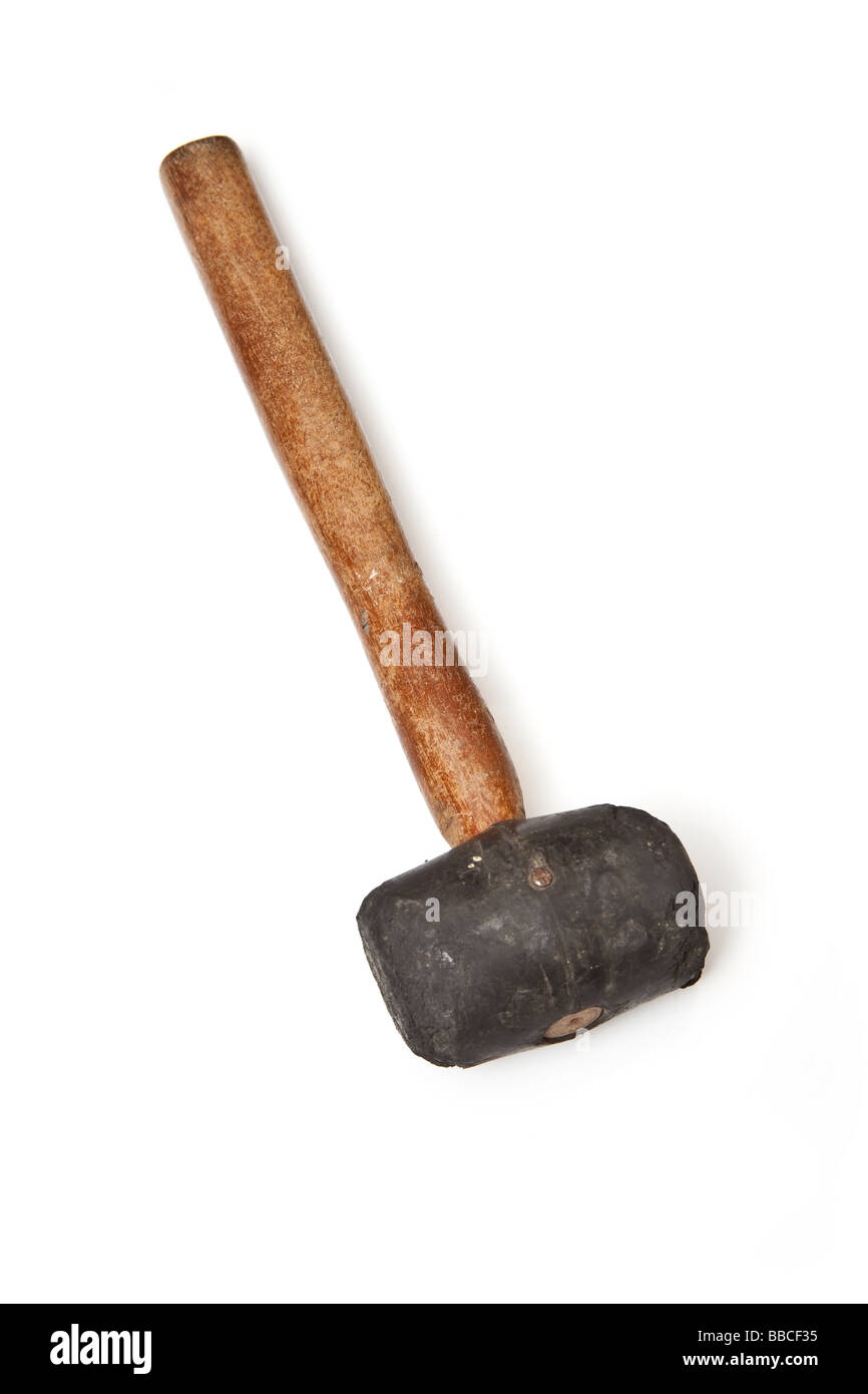 Rubber mallet isolated on a white studio background Stock Photo