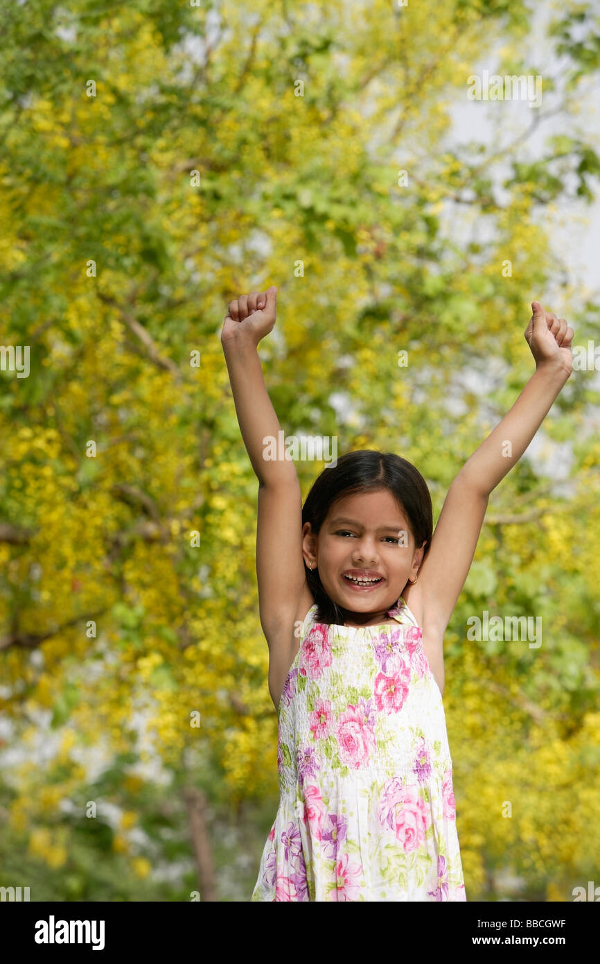 little girl in park Stock Photo