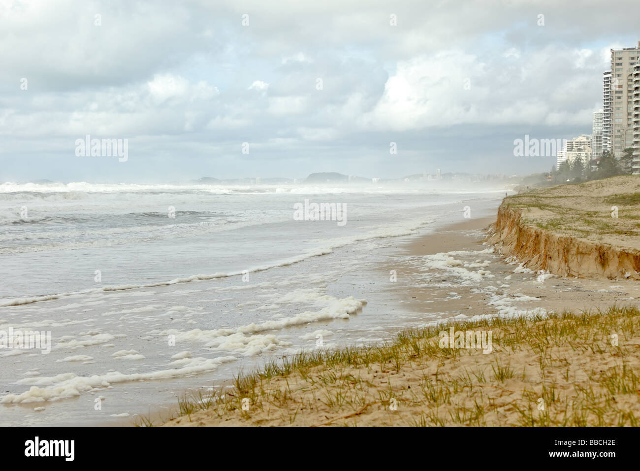 Beach erosion after storm activity Gold Coast Australia Stock Photo Alamy