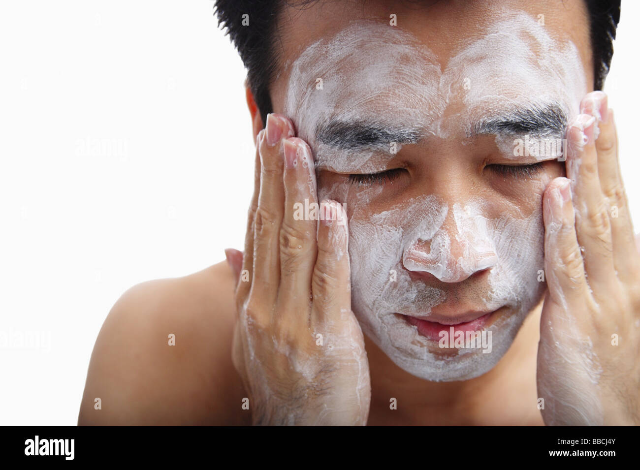 Face washing foam hi-res stock photography and images - Alamy
