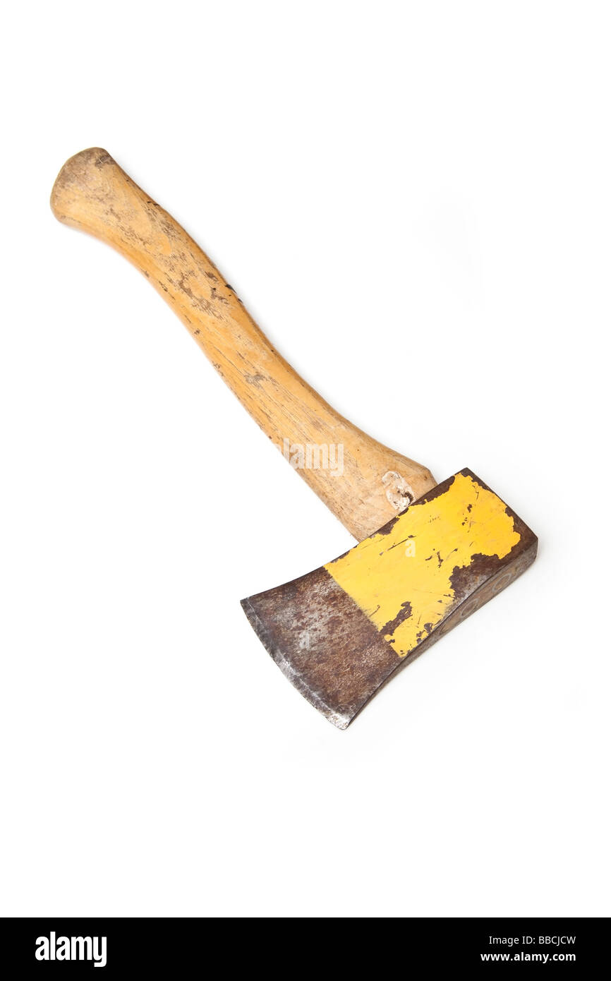 Hatchet or small axe isolated on a white studio background Stock Photo