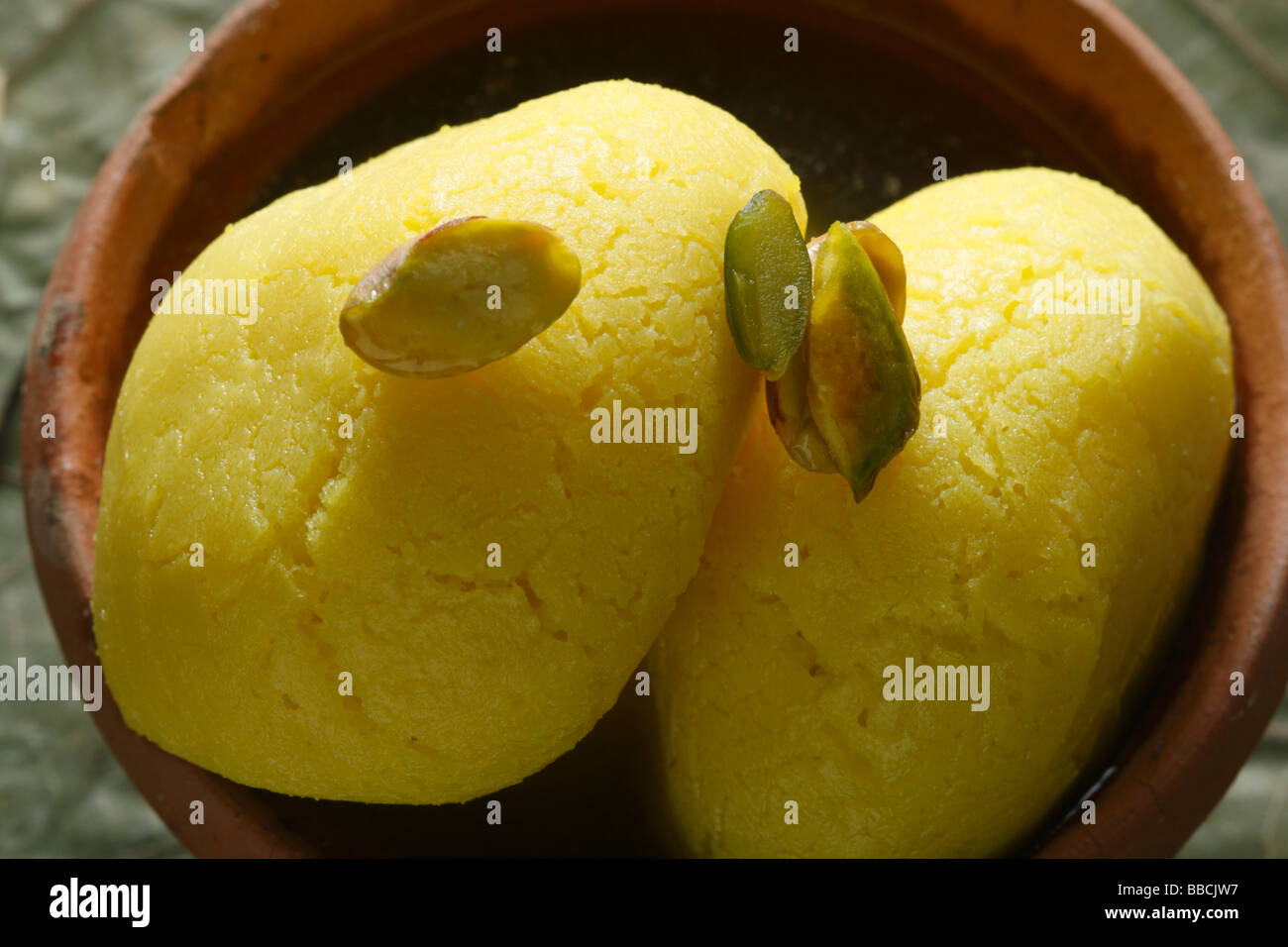 Raj bhog is a traditional cheese based syrupy dessert origin from Bengal Stock Photo