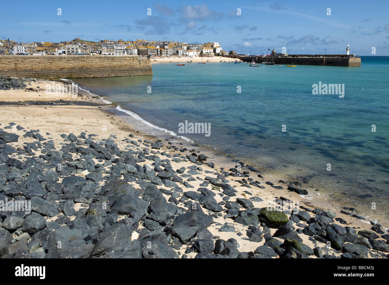 Rocky Beach in 'St Ives' Cornwall Stock Photo
