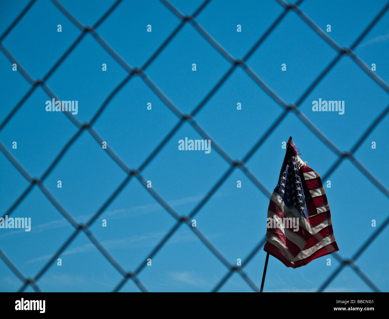 American flag chain link fence hires stock photography and images Alamy