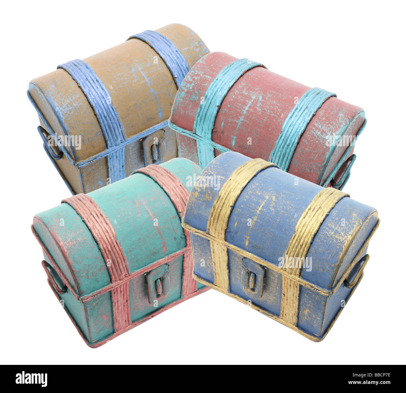 Toy Wooden Treasure Chests Stock Photo Alamy