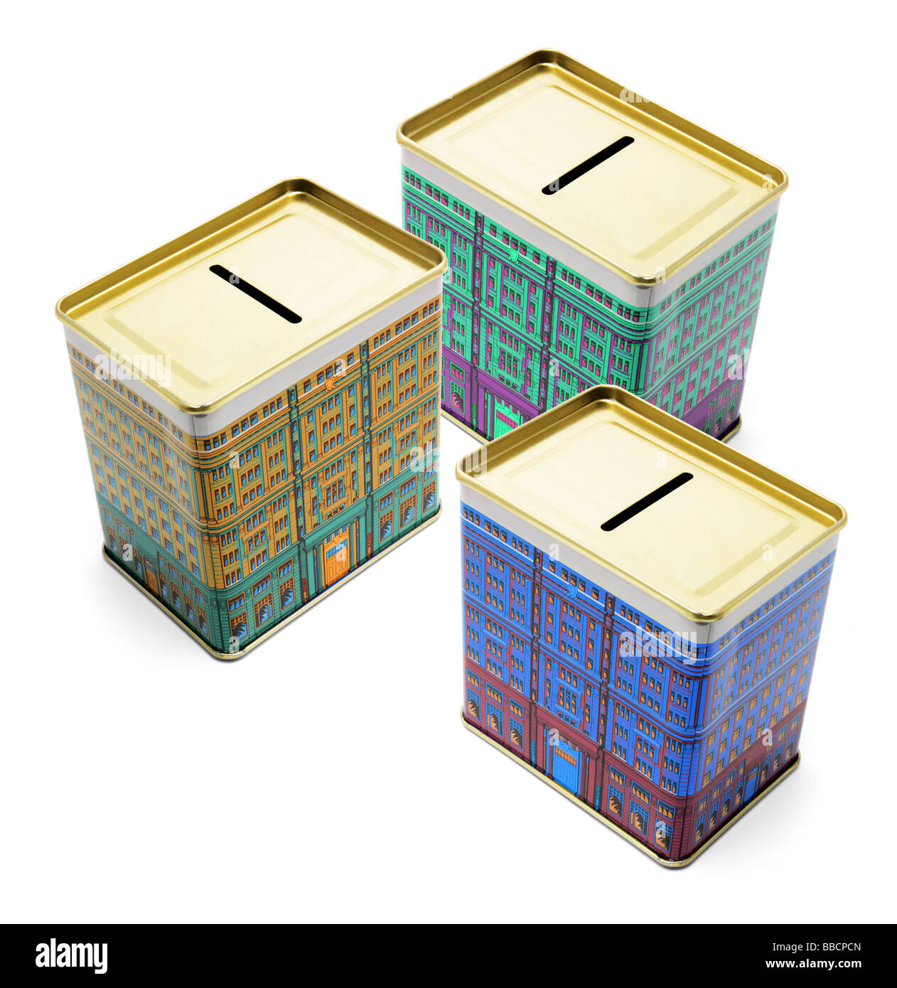 Money Tin Boxes Stock Photo Alamy
