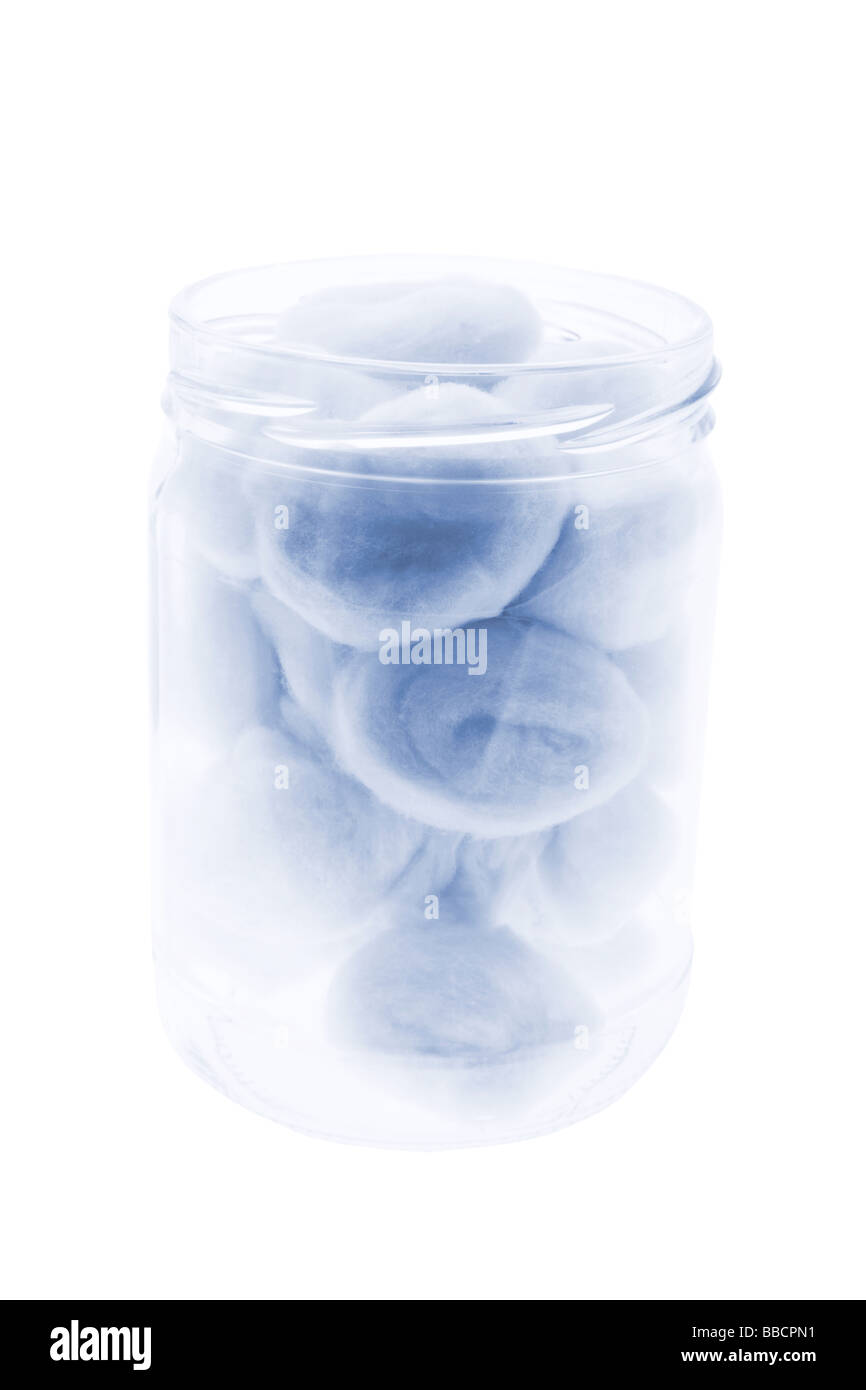 Cotton Balls in Glass Jar Stock Photo - Alamy