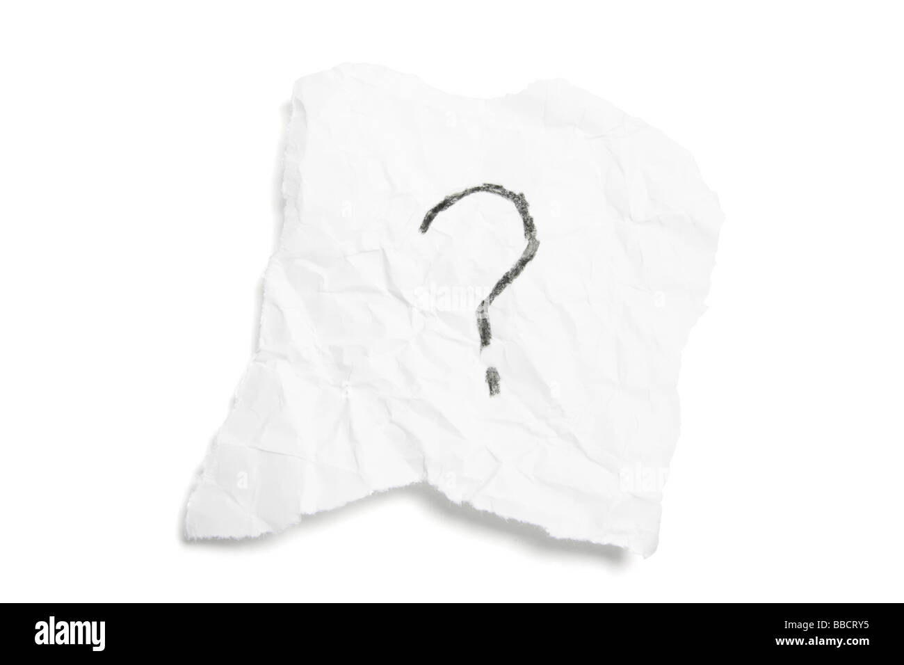 Paper with Question Mark Stock Photo