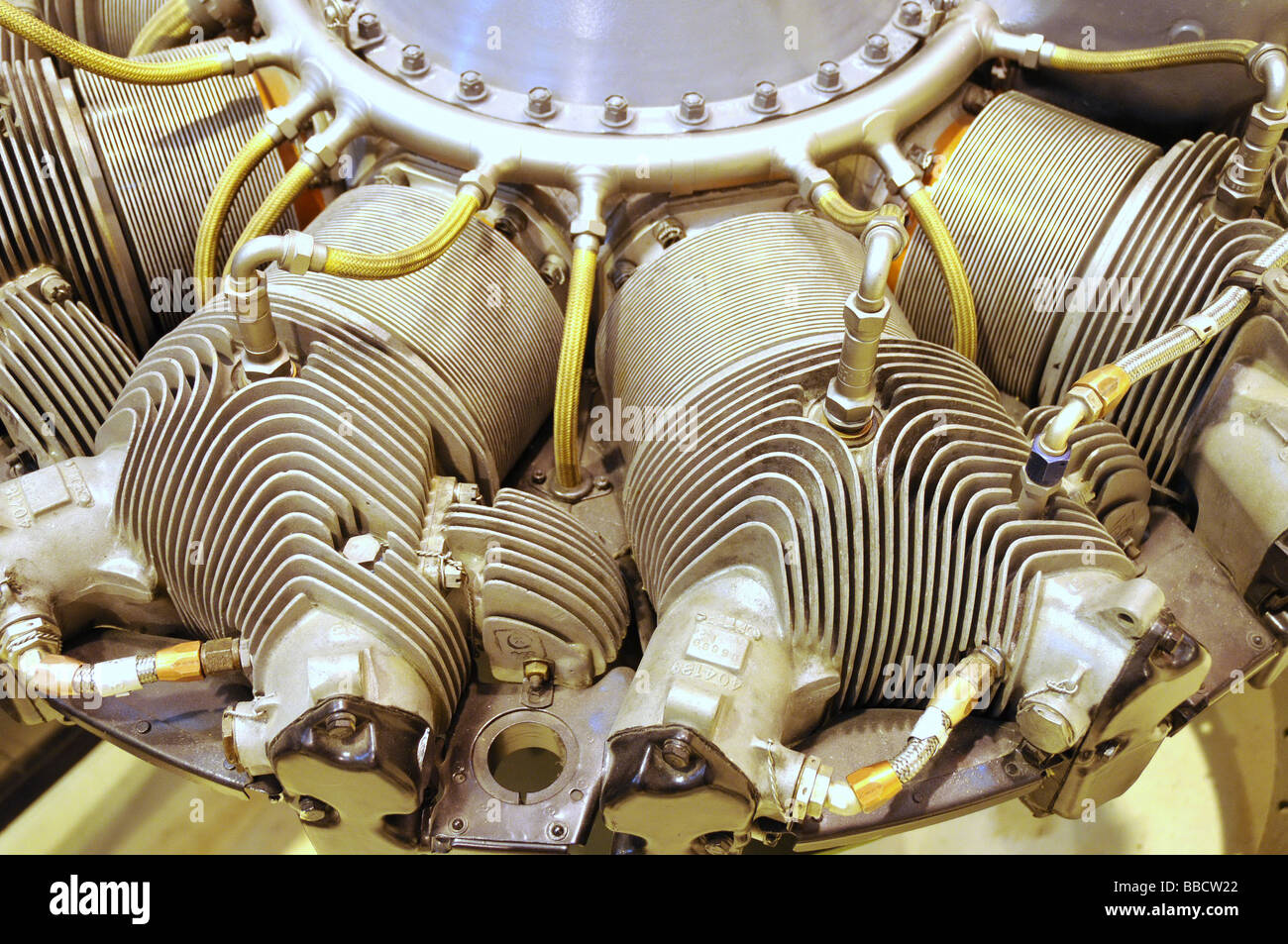 Close-up of radial helicopter engine Stock Photo