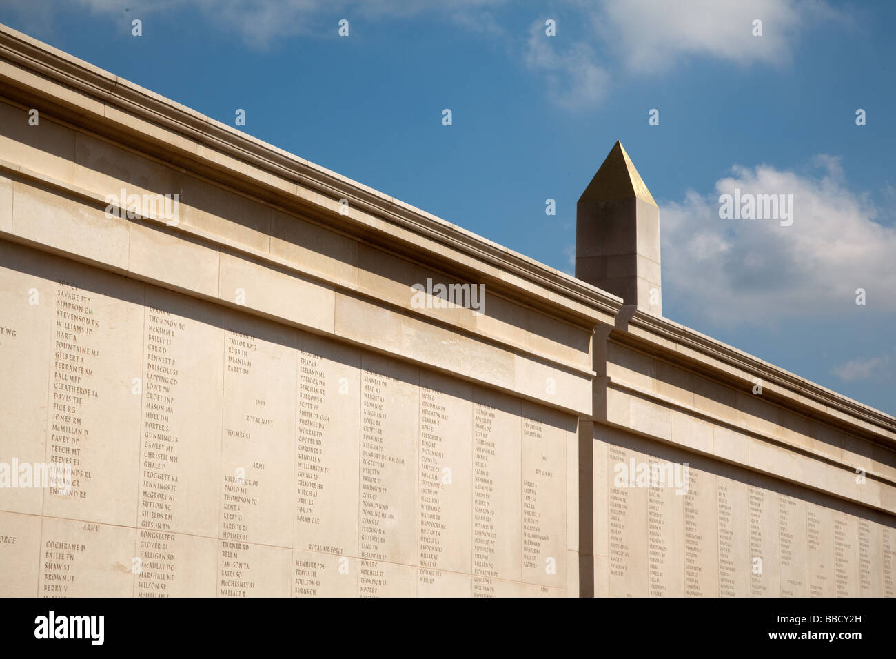 Armed Forces Memorial Constructed in Portland Stone and Centre Piece Attraction of the National Memorial Arboretum in Alrewas, Staffordshire.UK Stock Photo