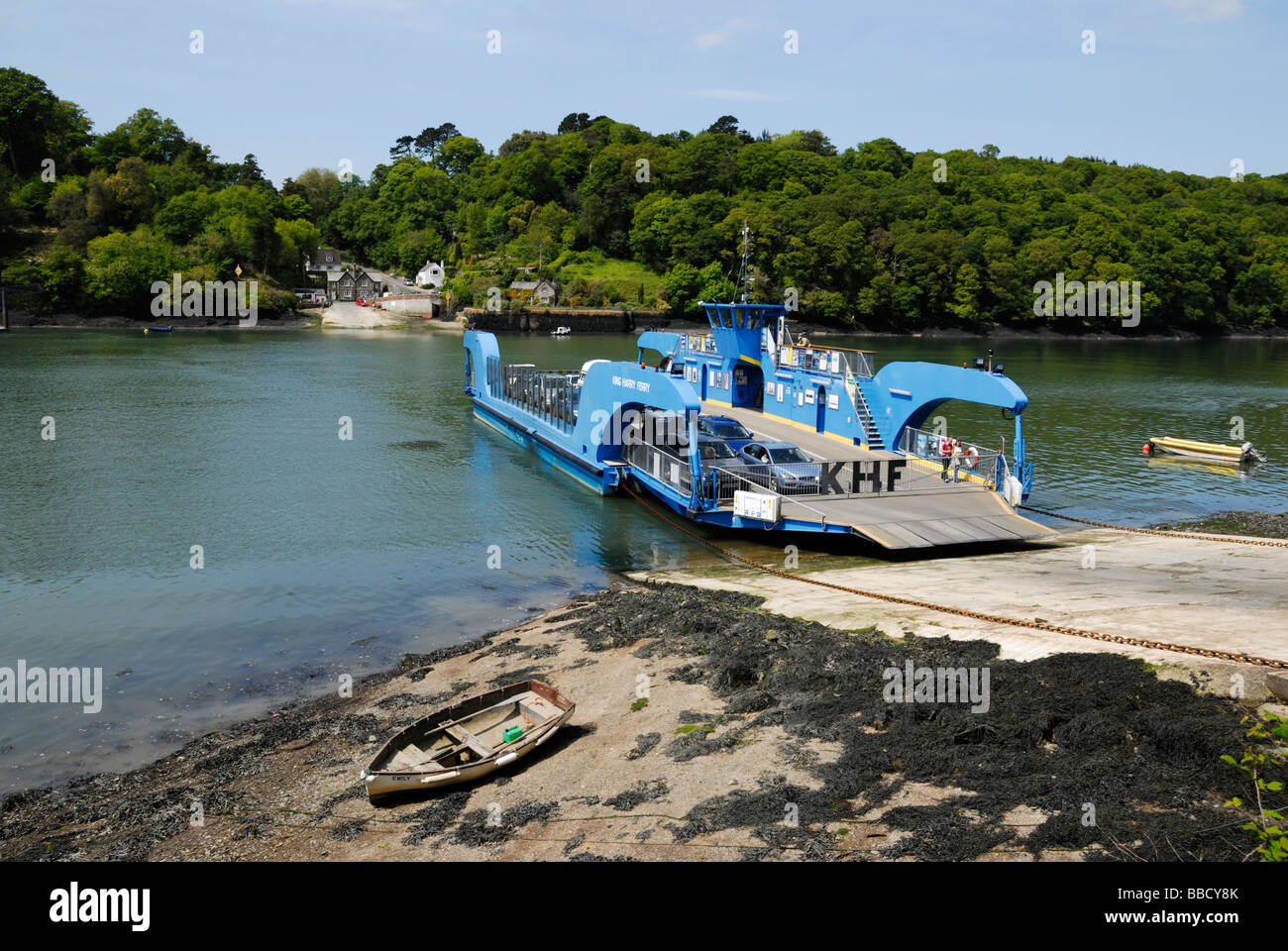King Harry Ferry across the river Fal, Cornwall, UK Stock Photo
