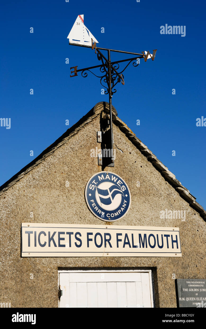 Weather vane on the ticket office for the St Mawes - Falmouth ferry, Cornwall, UK Stock Photo