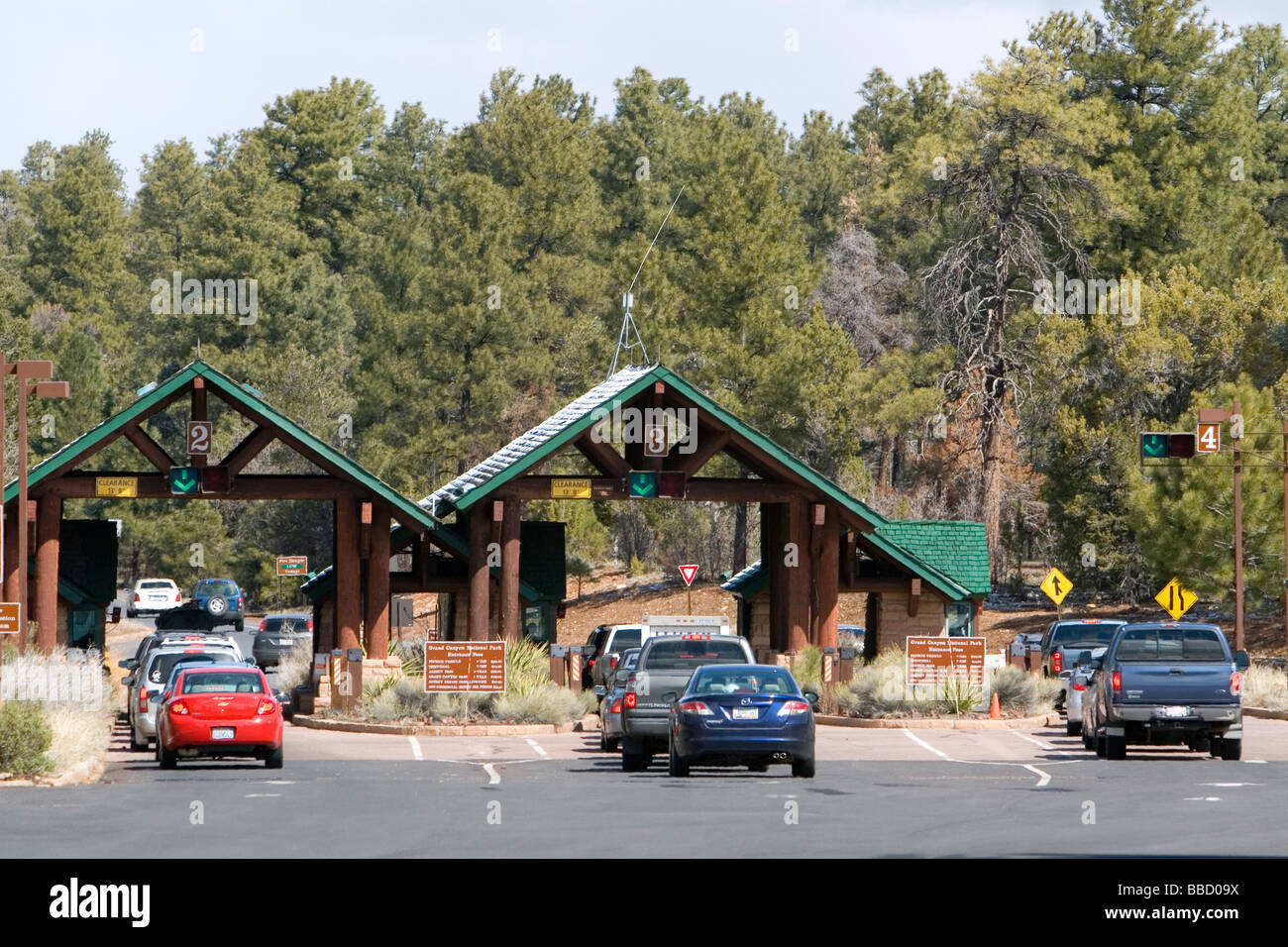 South entrance to the Grand Canyon National Park Arizona USA Stock