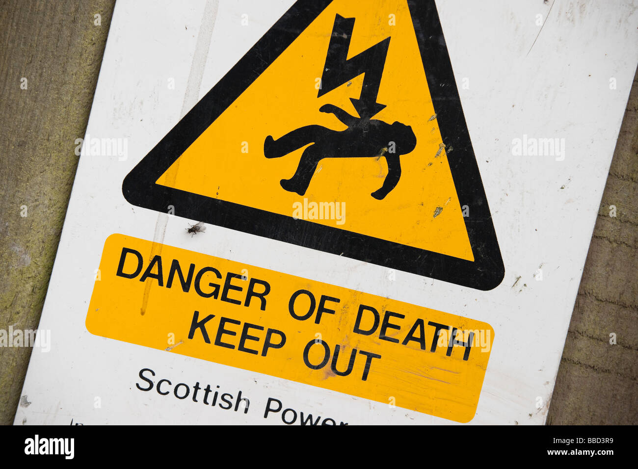 Danger of death electricity warning sign Stock Photo