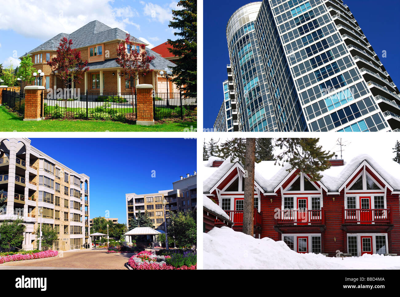 Collage of different types of real estate Stock Photo
