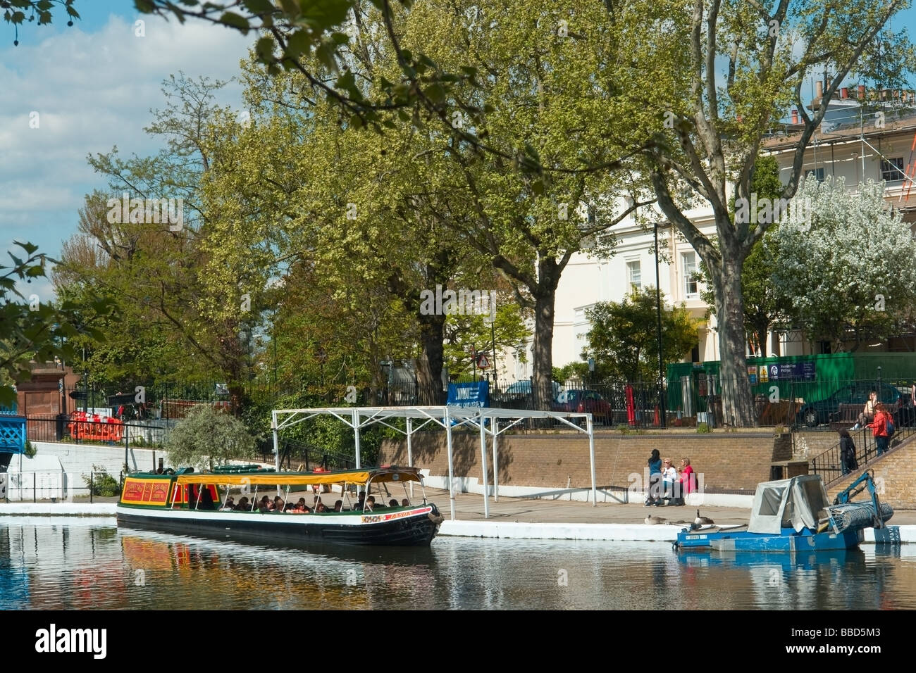 Little Venice, Maida Vale, West London with canal boats Stock Photo