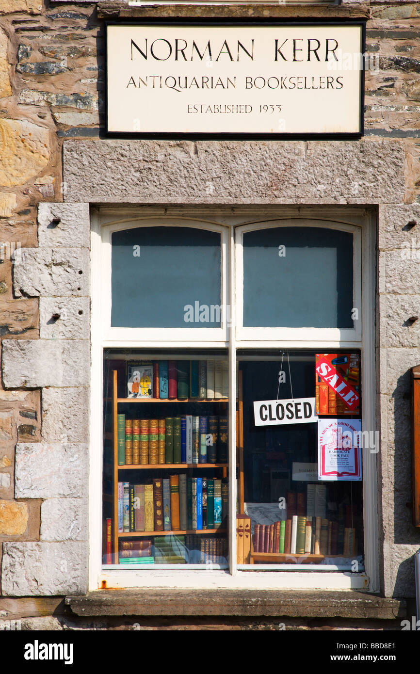 Antiquarian Bookshop Cartmel Cumbria England Stock Photo