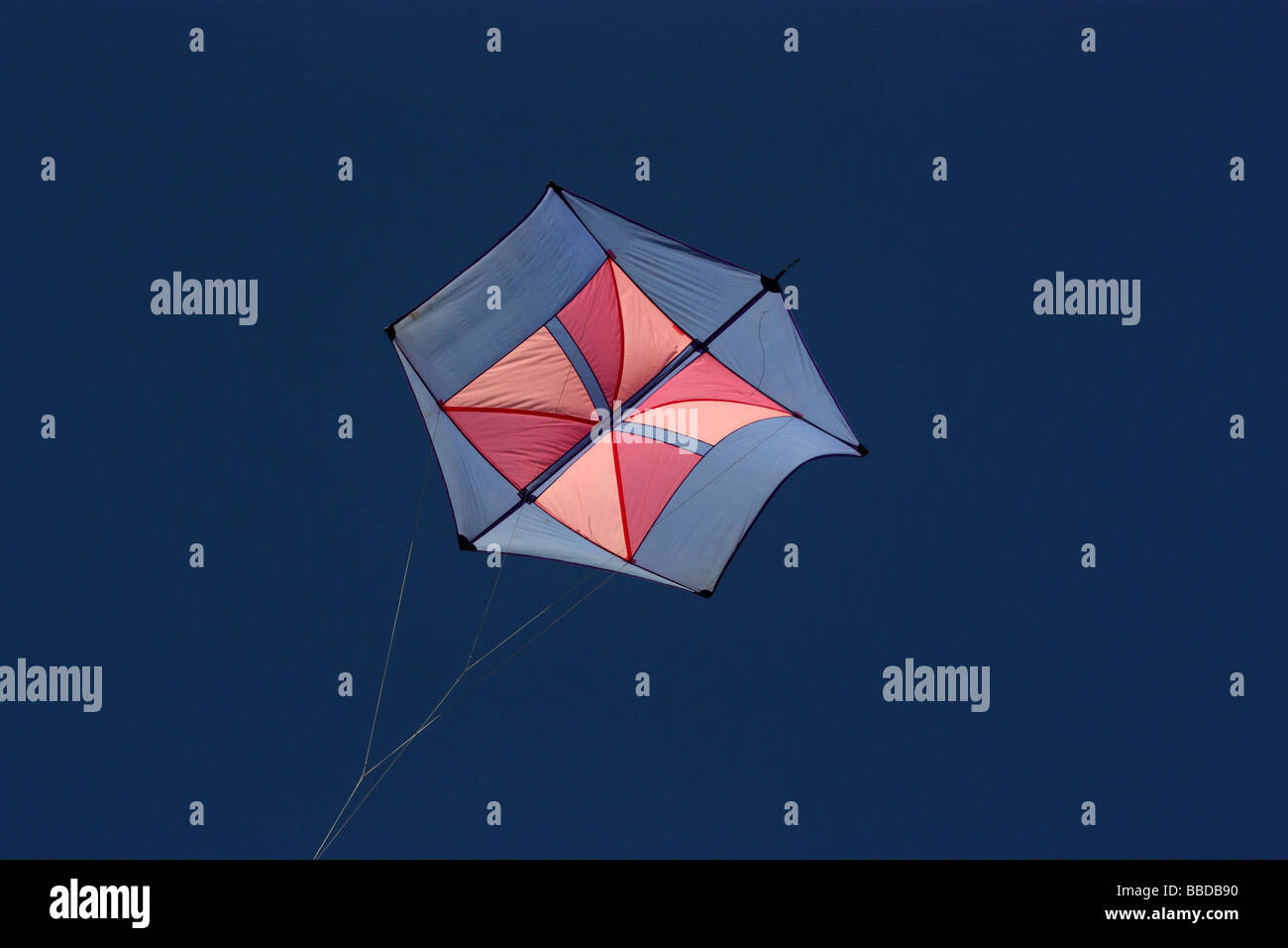 MULTI COLOURED HEXAGONAL KITE AGAINST BLUE SKY HORIZONTAL BDA11165