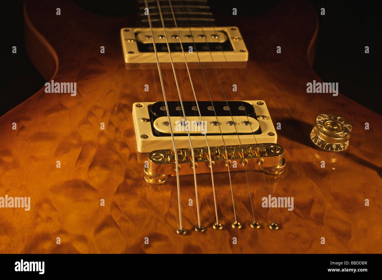 An electric guitar made of wood Stock Photo Alamy
