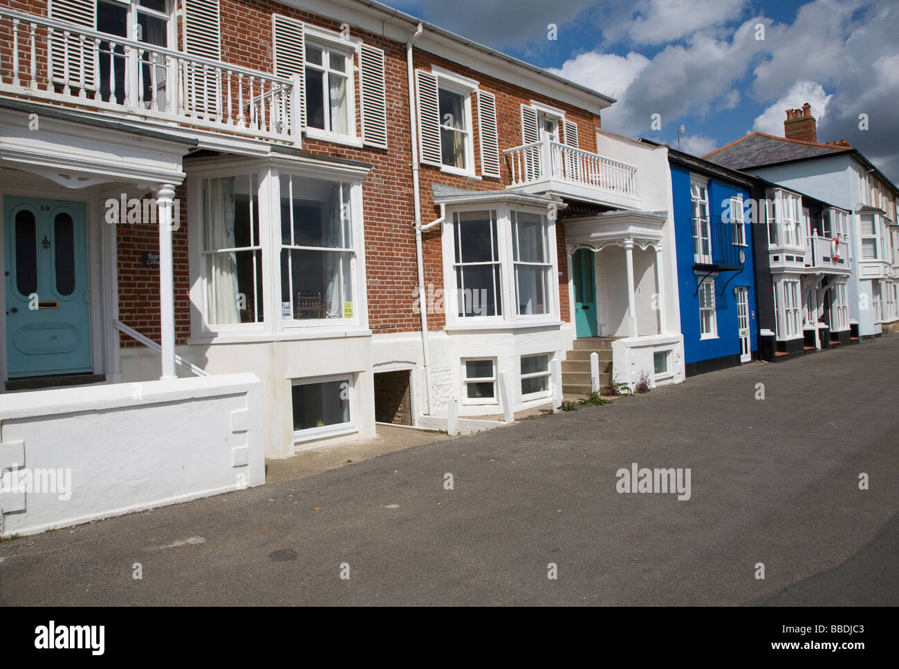 Sea front houses Aldeburgh Suffolk England UK Stock Photo Alamy